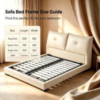 Modernes Günstiges Leder-Holz-Polsterbett in King/Queen-Größe mit Optionalem Stauraum, Eisenmontierter Bettrahmen, Schlafzimmer-Bettmöbel