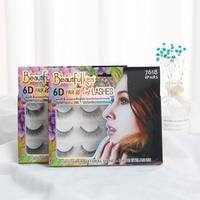 Faux cils individuels en marque blanche, 6 paires, en fibre synthétique 3D, faits à la main, bande en coton, épaisseur 0,07 mm, grand plateau, personnalisables
