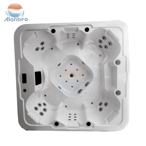 Moderna Bañera de <span class=keywords><strong>Hidromasaje</strong></span> Acrílica para 6-8 Personas, con Jets de Aire, Forma Cuadrada, Uso en Exteriores, Garantía de 3 Años - Product Image 4