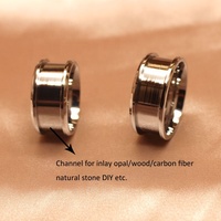 Premium Bohemian Verlobungsring 12mm Edelstahlkern - Extra Breite 8mm Einlagekanal - Glänzende Abgeschrägte Kanten Maßgefertigte Holztechnik