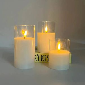 Glass Paraffin LED Flameless <strong>Candle</strong> with Remote Control 3D Flame Eco-Friendly for Home Decor - Product Image 3