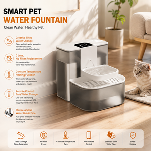 Bebedero Inteligente para Gatos con Separación de Agua Limpia y Sucia, Dispensador de Agua para Mascotas con Control Remoto, Bebedero Automático de 2L más 4.5L - Product Image 1