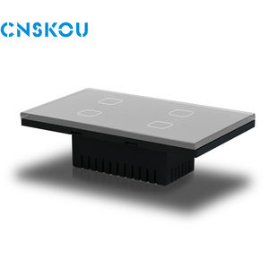 CNSKOU US 1_2_3_4 Gang maison intelligente APP télécommande voix lumière verre trempé tactile Wifi tuya interrupteur électrique mural - Product Image 4