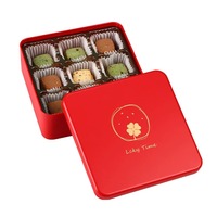 Boîte en métal carrée personnalisée avec logo, avec séparateur intérieur, boîte en métal pour aliments, biscuits, bonbons, collations, boîtes cadeaux
