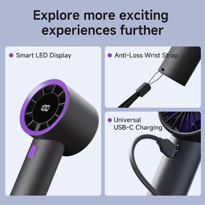 1200mAh Intelligent HD Digital Display <strong>Portable</strong> &amp; Wearable Mini Handheld <strong>Fan</strong> Mini <strong>Fan</strong> <strong>Portable</strong> Cooling Handy <strong>Fan</strong> - Product Image 3