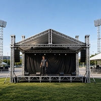 Sistem Truss Atap Panggung Segitiga Aluminium Alloy Tugas Berat Portabel Dua Lapis untuk Speaker, Panjang Dapat Disesuaikan, untuk Luar Ruangan