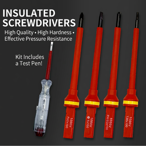 Insulated <b>Screwdriver</b> Set 1000V Phillips Cross Head Industrial Grade Plastic Handle Electrician Tool Kit - Product Image 1