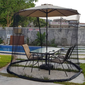 <span class=keywords><strong>Parasol</strong></span> <span class=keywords><strong>de</strong></span> jardin extérieur avec moustiquaire, base lestée avec tuyau d'évacuation d'eau, coupe-vent, en polyester, indice d'étanchéité >3000mm - Product Image 5