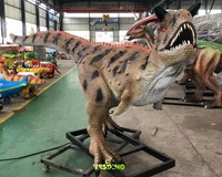 Modèle de dinosaure Carnotaurus animatronique réaliste en acier/silicone, fait main et personnalisé, pour parc de trampolines extérieur, centre commercial