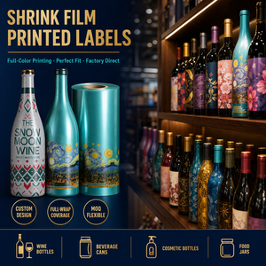 Etichette Termoretraibili Personalizzate per Bottiglie di Birra e Bevande, Film Stampato a Colori in PET/PVC, Ordini Personalizzati Accettati - Product Image 2