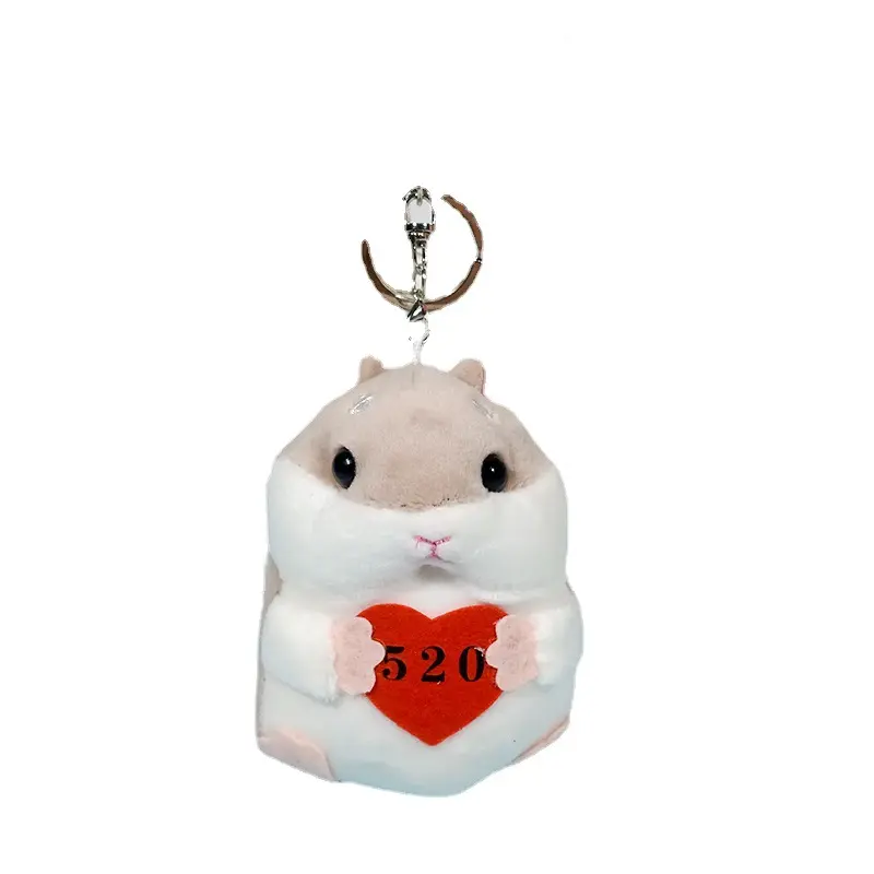 Cartoon Cute Little Hamster Doll Stuffed Plush Toys Mini Fat Mouse Pendant Keychain Ring