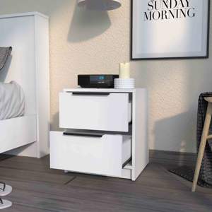 DB Washington Modern <b>Nightstand</b> with Two Large Drawers for Bedroom or Living Room - Product Image 5