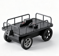 Chariot robotisé 4 roues motrices à suivi automatique pour entrepôt industriel, capacité de charge de 300 kg