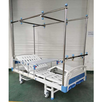 Lit d'hôpital orthopédique manuel BT-AO008 à 4 manivelles avec cadre de traction et jambes séparées, capacité 250 kg