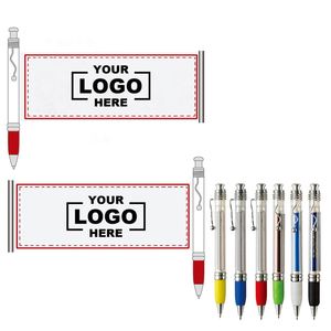 Custom Promotional <b>Retractable</b> Pull Out Banner <b>Pen</b> Scrolling Flag Banner <b>Pen</b> Foldable Double-sided Printing Banner Ballpoint <b>Pen</b> - Product Image 1