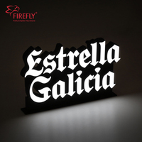 Enseigne LED personnalisée en acrylique miniature avec base en acier inoxydable, enseigne lumineuse personnalisée pour bar, boutique, hôtel, bureau