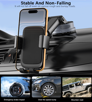 Support de téléphone pour voiture à ventouse avec bras télescopique pour pare-brise et tableau de bord, compatible avec les téléphones de 4 à 7 pouces, 360° °   Rotation