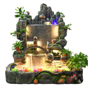 Fontaine d'eau artificielle avec éclairage LED pour intérieur et extérieur, décoration de jardin, élément paysager, bassin à poissons, aquarium, Feng Shui - Product Image 5