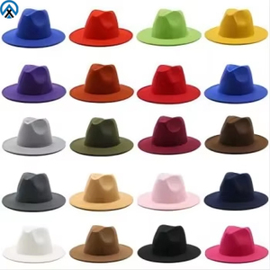 Bán buôn len fadora Mũ sombrero chapeau tùy chỉnh ngoài trời Panama Fedora mũ in mô hình giản dị unisex cảm thấy mũ - Product Image 1