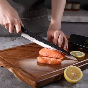 10 "Zebrawood menangani pisau dapur profesional pisau dapur gaya Jepang Sashimi pisau Sushi dengan palu baja tahan karat pisau