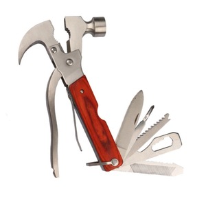 Outil multifonction d'urgence <span class=keywords><strong>pour</strong></span> l'extérieur avec manche en acier inoxydable et en bois, <span class=keywords><strong>marteau</strong></span> de toiture <span class=keywords><strong>pour</strong></span> kit de survie OEM - Product Image 1