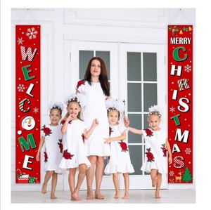 Decorazioni natalizie da esterno di alta qualità grazioso stendardo pendente distico per portico parola striscioni di natale - Product Image 4