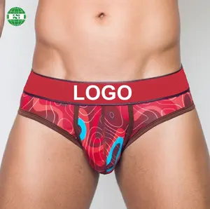 Personalized tag men underwear briefs customization with your own logo brand name on waistband