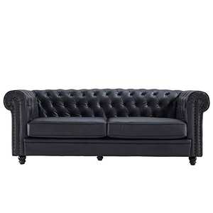 Sofá Doble de Cuero para Sala de Estar, Diseño Clásico Simple y Cómodo - Product Image 4