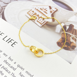 Pulsera de Acero Inoxidable con Microincrustaciones de Zirconia, Pendientes de Doble Aro, Collar de Clavícula, Anillo de Pareja de Lujo en Oro de 18k - Product Image 2