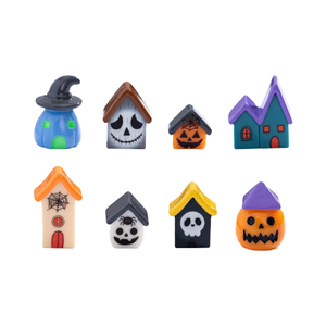 Figurines de fée en résine peintes à la main Vente en gros Maison de village Tour de ville Miniature Accessoires d'Halloween Décoration de jardin Jouet poupée - Product Image 1