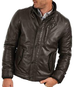 Veste en cuir d'agneau véritable pour homme sur mesure, coupe ajustée, veste de motard, veste décontractée - Product Image 1