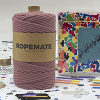 Cordon en coton pur écologique ROPEMATE, 70 couleurs, 3 mm, tressé, pour macramé, cordon de téléphone, sangle d'appareil photo, sacs, vêtements, bricolage