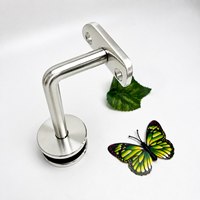 Support de main courante à bras articulé en acier inoxydable finition brossée pour barre verticale, pour assemblage de garde-corps en verre pour escaliers et centres commerciaux, résistant à la rouille et à l'eau