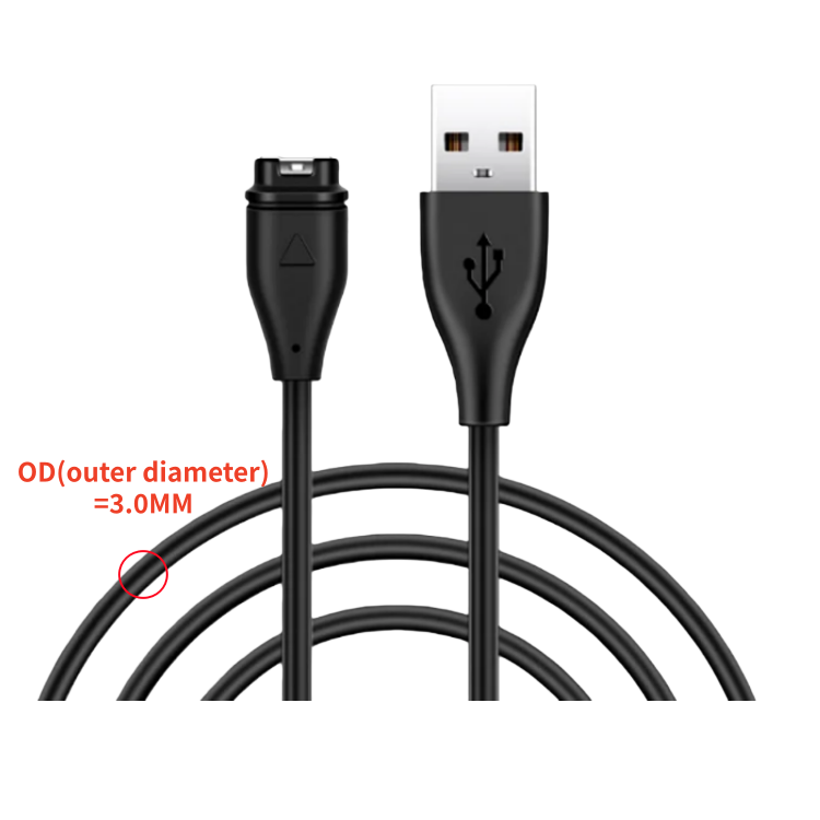 PVC noir - USB droit Type 2 (DE 3,0 mm)