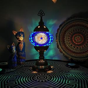 Lampe de table marocaine vintage de style ethnique, abat-jour en verre LED à motif floral turc exotique, pour chambre à coucher, salon, bureau, livraison gratuite - Product Image 2