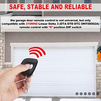 Télécommande de porte de garage 310 MHz avec 8 commutateurs DIP, transmetteur d'ouverture de portail compatible avec les modèles Delta 3 DTA DTD DTC DNT00002A