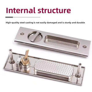 Serrure à crochet de luxe en alliage de zinc pour porte coulissante, accessoires de quincaillerie pour porte d'armoire et porte escamotable - Product Image 2