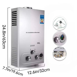 <span class=keywords><strong>Calentador</strong></span> de <span class=keywords><strong>Agua</strong></span> Instantáneo de <span class=keywords><strong>Gas</strong></span> de Acero Inoxidable con Pantalla Digital de 18L para <span class=keywords><strong>Gas</strong></span> Natural, Propano, <span class=keywords><strong>Butano</strong></span>, GNL, GLP con Control de Temperatura - Product Image 5