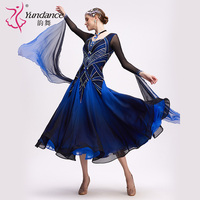 B-24162 personnalisé nouveautés salle de bal longue robe de concours de danse robe de danse de salon strass femmes