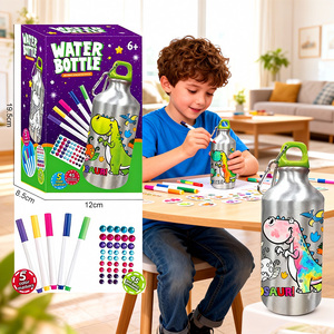 El Mejor Regalo para Niños, Botella de Agua de Aluminio con Diseño de <span class=keywords><strong>Dinosaurio</strong></span> de <span class=keywords><strong>Dibujos</strong></span> Animados, Juego de Juguetes de Dibujo, Kits de Arte y Manualidades, Decora Tus Propios Colores - Product Image 3