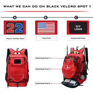 Sac à dos de baseball/softball KOP à faible MOQ avec logo personnalisé, support pour casque et compartiment à chaussures pour joueurs d'équipe - Product Image 4