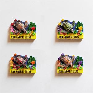 Cadeau souvenir personnalisé aimants <span class=keywords><strong>pour</strong></span> réfrigérateur artisanat en résine personnalisé peinture à la main 3D <span class=keywords><strong>diable</strong></span> poisson tortue aimants <span class=keywords><strong>pour</strong></span> réfrigérateur - Product Image 5