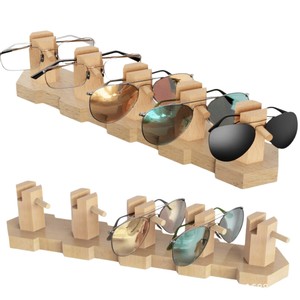 Wooden Sunglasses Display <b>Rack</b> Countertop Eyeglass Storage Modular Desktop Organizer for <b>Glasses</b> Various Sizes - Product Image 2