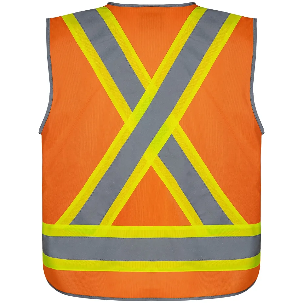 ANSI Class 2 High Visibility Reflective Safety Clothing Safety Vest with Pocket Gilet de Seguridad 100% Polyester Knitting