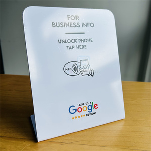Présentoir de table NFC en PVC personnalisé pour les avis Google Code QR Menu Restaurant Instagram <span class=keywords><strong>Facebook</strong></span> <span class=keywords><strong>WhatsApp</strong></span> pour LinkedIn RFID - Product Image 3