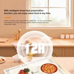 2024 New <b>Foldable</b> Eco-Friendly Rectangle Silicone Electric Heating Warming Tray with Adjustable Temperature - Product Image 3