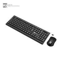 Set Kombo Keyboard dan Mouse 2.4ghz kustom OEM/ODM Wireless104-key USB ukuran penuh