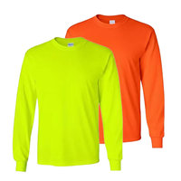 His Vis Shirts Chemises en polyester jaune fluorescent Construction d'été à séchage rapide Vêtements de travail respirants T-shirt à manches longues