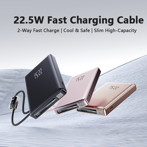 Mini 10000mAh Power Bank 22.5W Super Fast Charging Built-in Dual <b>Cable</b> PD 20W Portable <b>Charger</b> - Product Image 3