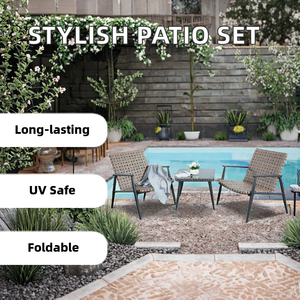Hot <b>Sale</b> Outdoor PE Rattan <b>Garden</b> Furniture Durable UV Resistant <b>Table</b> Chair Set Fashionable Design Living Room Dining Courtyard - Product Image 2
